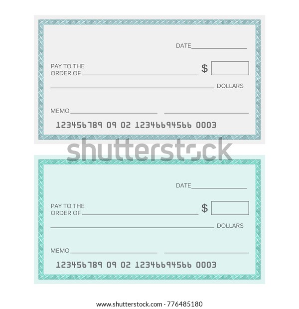 Blank Check Template Check Vector Template Stock Vector (Royalty Free ...