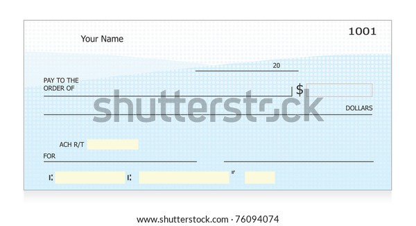 Blank Check Vector Stock Vector (Royalty Free) 76094074 | Shutterstock