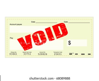 Blank Check and Void grunge stamp, vector illustration