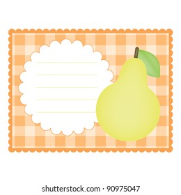 Blank checkered card with pear