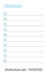 Blank checklist with dotted lines. Vector illustration.
