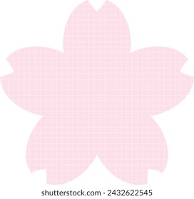 Blank cherry blossom shape grid notepad sticker graphic