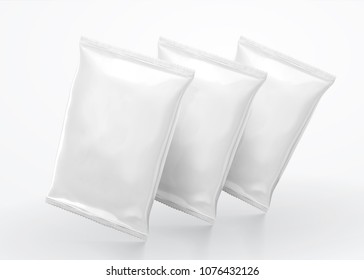 Blank chip package design in 3d illustration isolated on white background