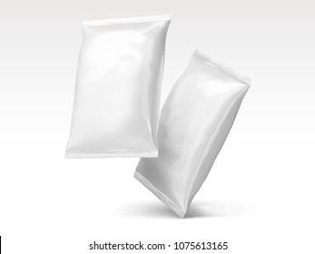 Paquetes en blanco diseñados en 3d ilustraciones aisladas en fondo blanco