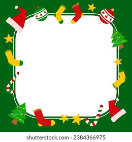 Blank Christmas frame with Christmas decorations illustration vector background 