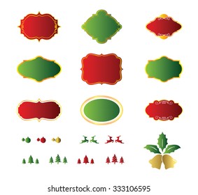 Blank christmas labels and element design