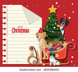 Ilustración de plantilla de nota de Navidad en blanco