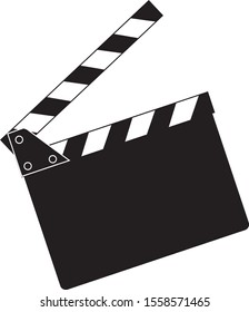 Blank cinema production black clapper board - Vector