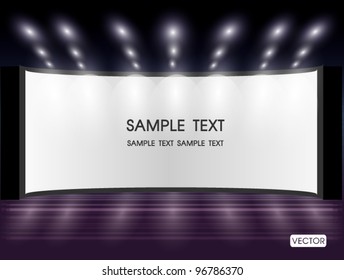 blank cinema screen with stage