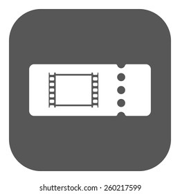 The blank cinema ticket icon. symbol. Flat Vector illustration. Button