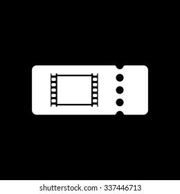 The blank cinema ticket icon. Cinema ticket symbol. Flat Vector illustration