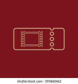 The blank cinema ticket icon. Cinema ticket symbol. Flat Vector illustration