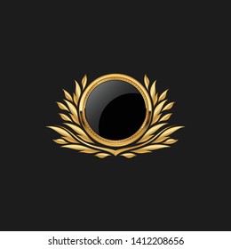 
Blank Circle Badge Luxury with Gold Design  Color  Element Template