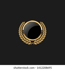 
Blank Circle Badge Luxury with Gold Design  Color  Element Template