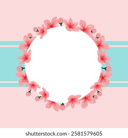 blank circle cherry blossom background