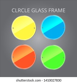 blank circle glass frame template for decoration 