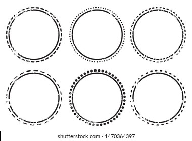 A Blank Circle hipster postal stamps set.illustration vector