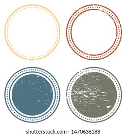 A Blank Circle hipster postal stamps set.illustration vector