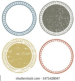 A Blank Circle hipster postal stamps set.illustration vector