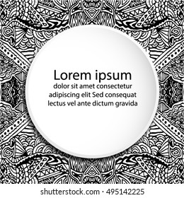 Blank circle on abstract pattern backgrounds