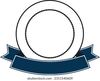Banner de círculo y cinta de opciones en blanco (editable) - Ilustración vectorial