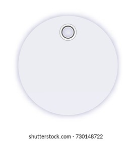 Blank circle tag isolated on white background. Template for price tag, gift tag, address label. Vector illustration for your design.