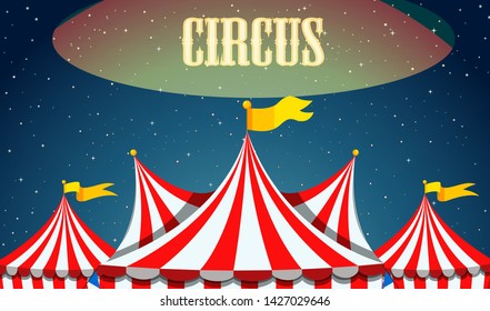 Ilustración de borde de circo en blanco