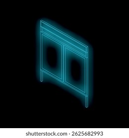 Blank city format billboard standing showing presenting glowing on the street at night