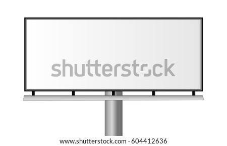 Blank city rectangular billboard isolated on white background. Mockup for advertising banners or design. POS banner. Vector illustration
