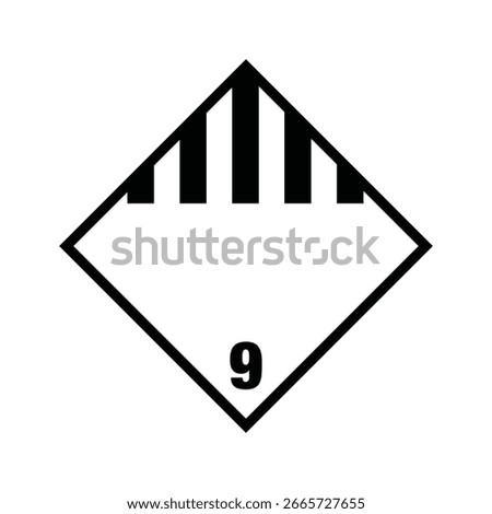 Blank Class 9 placard template for miscellaneous explosive warning use
