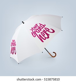 Blank Classic Opened Round Rain Umbrella Mock up. Vector illustration image for advertising, poster, banner, print design