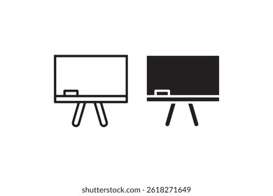 Quadro negro de sala de aula em branco no ícone do suporte Vetor