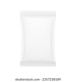 Blank clear pillow bag mockup. Front view. Vector illustration isolated on white background. Perfect to create your final pack shot. EPS10.	