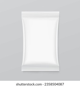 Blank clear pillow bag mockup. Front view. Vector illustration. Perfect to create your final pack shot. EPS10.	