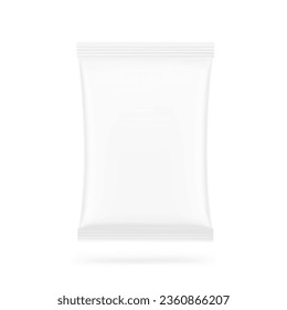 Blank clear pillow bag mockup. Front view. Vector illustration isolated on white background. Perfect to create your final pack shot. EPS10.	