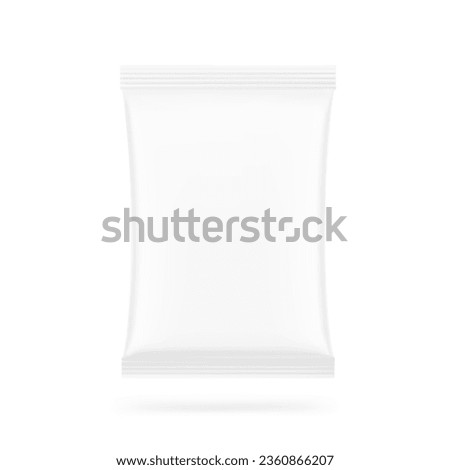 Blank clear pillow bag mockup. Front view. Vector illustration isolated on white background. Perfect to create your final pack shot. EPS10.	
