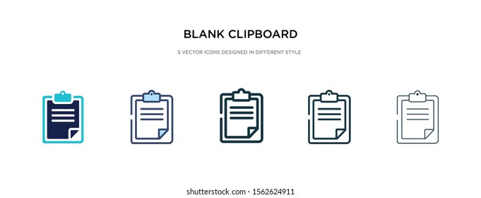 blank clipboard icon in different style vector illustration. two colored and black blank clipboard vector icons designed in filled, outline, line and stroke style can be used for web, mobile, ui