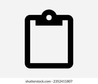 Blank Clipboard Icon Empty Clip Board Template Note File Document Note Paper Page Black White Outline Shape Vector Clipart Graphic Artwork Sign Symbol