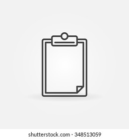Blank clipboard icon or logo - vector thin line clipboard sign for your design