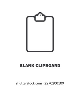 blank clipboard icon. Thin line blank clipboard, clipboard icon from education collection. Outline vector isolated on white background. Editable blank clipboard symbol can be used web and mobile
