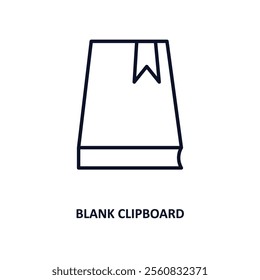 blank clipboard outline icon.  Thin line icon from education collection. Editable vector isolated on white background