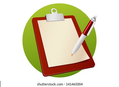 blank clipboard with pen