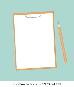 blank clipboard and pencil