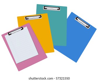 Blank clipboards isolated on white background. Photo-realistic vector illustration.