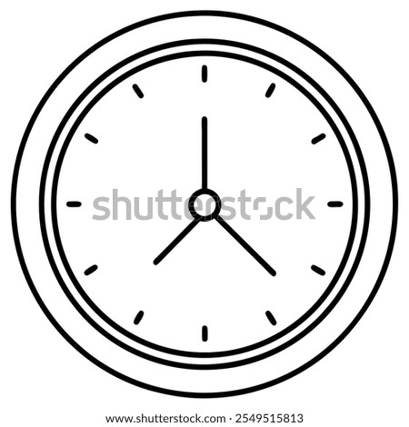 Blank clock face mock up with hour, minute and second hands, isolated.