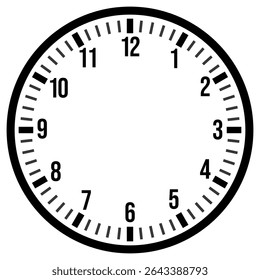 Blank Clock Face Template for Custom Wall Clocks - Editable Vector Illustration