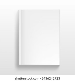 Blank Close Magazine With Soft Cover Isolated On White Background. EPS10 Vector