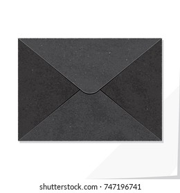 Blank Closed Envelope Realistic Template - Pale Black Rough Paper Grunge Elements on White Paper Effect Background - Vector Flat Graphic Design