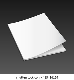 Blank closed magazine mockup template on the dark background. Realistic illustration. Vector EPS10.