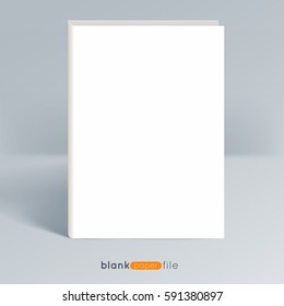 Blank closed office binder or file for corporate identity design, laying, 3d view, on light studio background. Vector illustration. EPS10.
